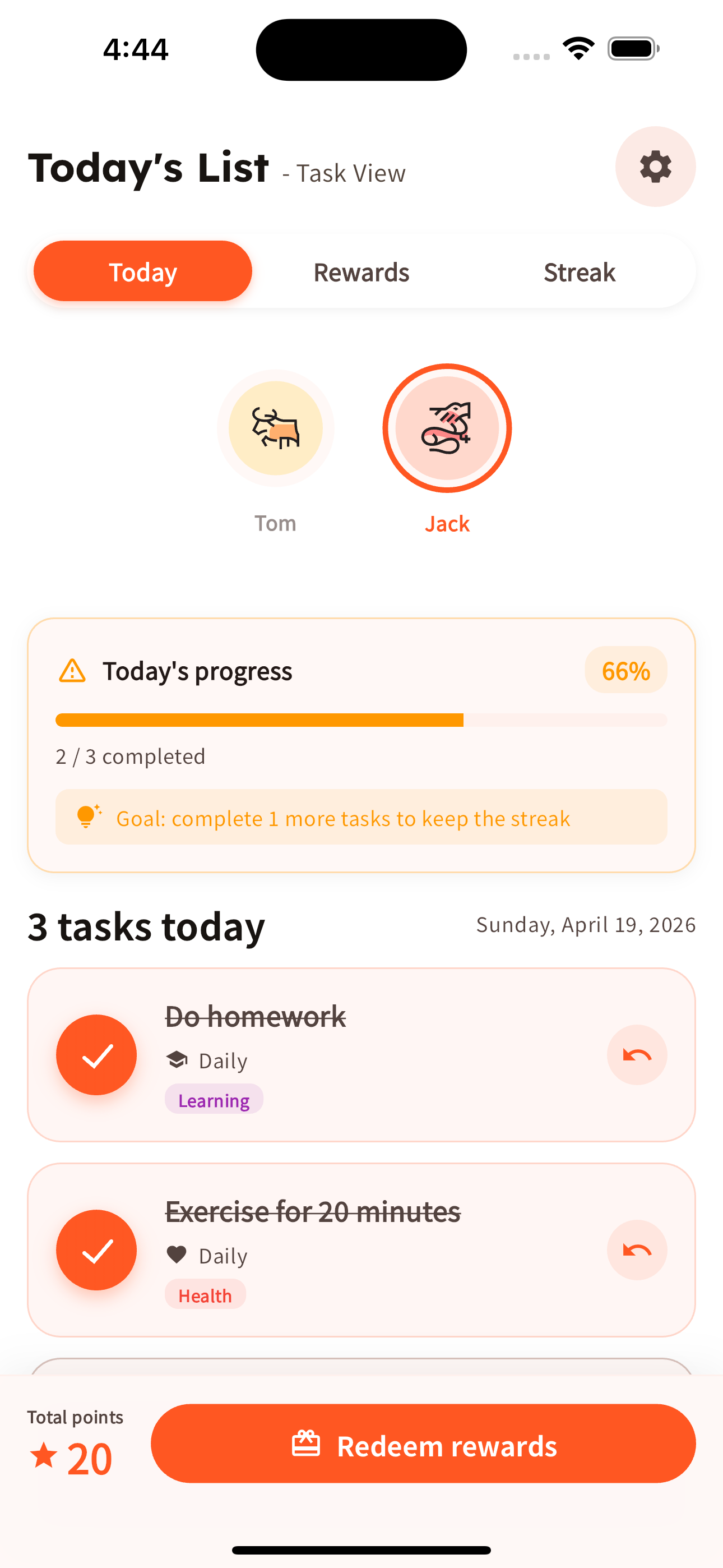 Today list